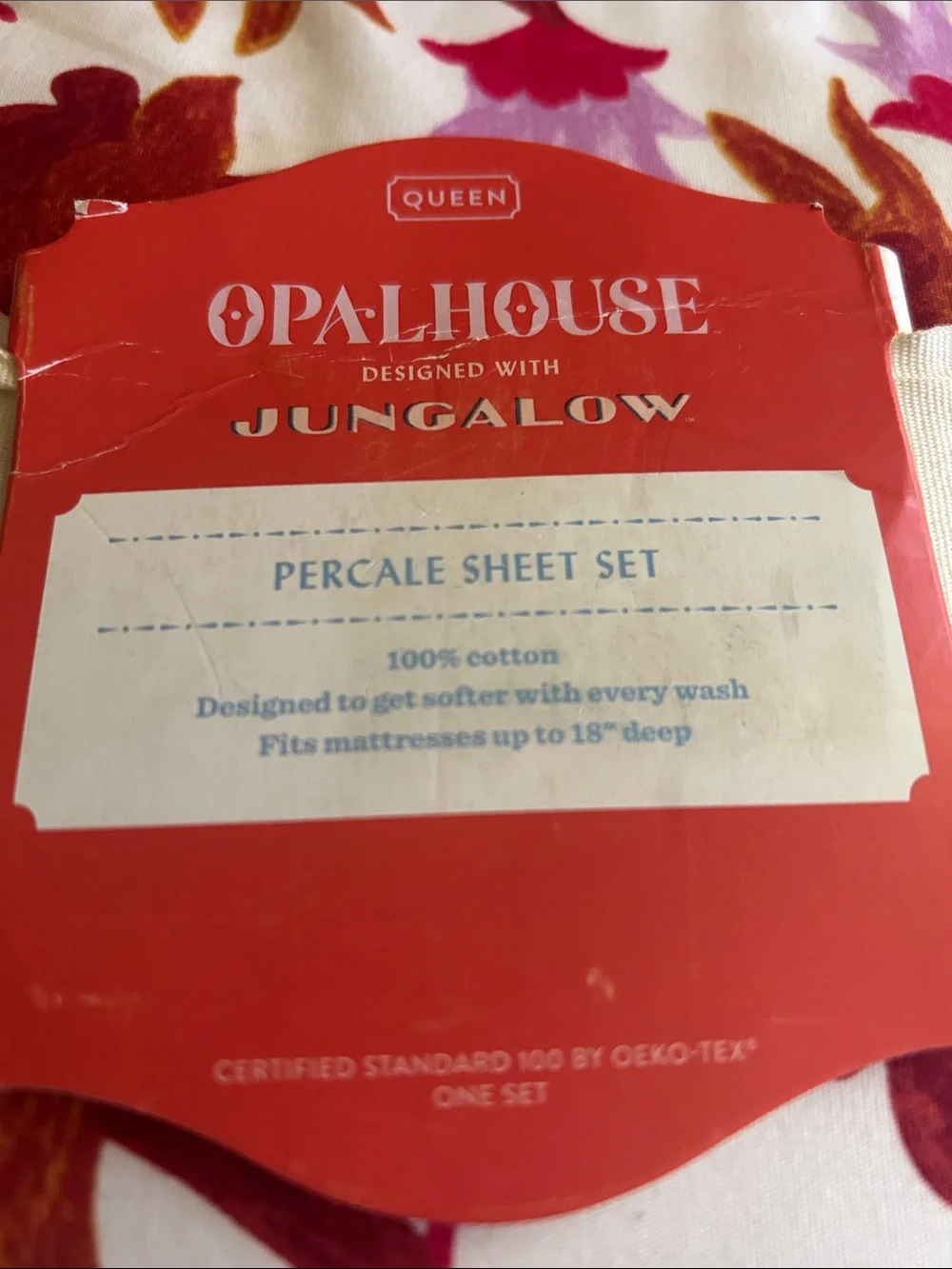 Opalhouse Jungalow RARE Queen Natalia 100% Cotton Percale Sheet Set
